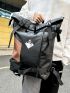 Men Release Buckle Decor Travel Backpack
