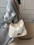 Letter Patch Decor Hobo Bag