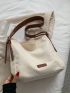 Letter Patch Decor Hobo Bag