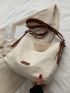 Letter Patch Decor Hobo Bag