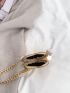 Mini Metallic Crocodile Embossed Chain Decor Novelty Bag