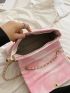 Tie Dye Metal Lock Quilted Flap Chain Square Bag
