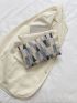 Geometric Pattern Metal Decor Square Bag