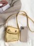 Mini Metallic Button Decor Novelty Bag