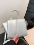 Metallic Stitch Detail Square Bag