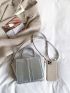 Metallic Stitch Detail Square Bag