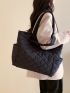 Quilted Detail Shoulder Tote Bag
