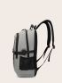 Men Letter Graphic USB Charging Port Design Travel Backpack