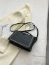 Embroidery Detail Flap Square Bag With Coin Purse