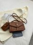Minimalist Flap Square Bag With Coin Purse