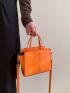 Neon Orange Minimalist Square Bag