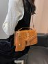 Minimalist Flap Square Bag With Coin Purse