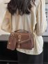 Buckle Decor Square Bag With Coin Purse