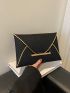 Geometric Embossed Contrast Binding Square Bag