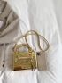 Mini Metallic Double Handle Square Bag