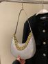 Glitter Chain Decor Hobo Bag