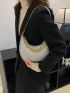 Glitter Chain Decor Hobo Bag