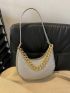 Glitter Chain Decor Hobo Bag