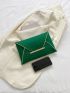 Crocodile Embossed Contrast Binding Envelope Bag