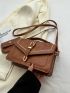 Minimalist Flap Square Bag With Coin Purse