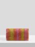 Ombre Rhinestone Decor Flap Chain Square Bag