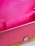 Ombre Rhinestone Decor Flap Chain Square Bag