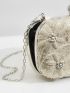 Mini Rhinestone Decor Chain Box Bag