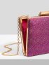 Mini Glitter Metal Lock Box Bag