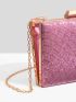 Mini Glitter Metal Lock Box Bag