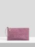 Glitter Rhinestone Decor Top Handle Square Bag
