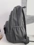 Men Letter Patch Decor Casual Daypack With Bag Charm