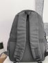 Men Letter Patch Decor Casual Daypack With Bag Charm