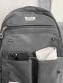 Men Letter Patch Decor Casual Daypack With Bag Charm