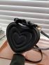 Heart Embossed Ruched Detail Novelty Bag