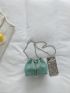 Mini Minimalist Drawstring Design Chain Bucket Bag