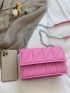 Quilted Chain Flap Square Bag