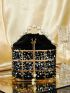 Mini Sequin & Faux Pearl Decor Bucket Bag
