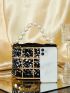 Mini Sequin & Faux Pearl Decor Bucket Bag