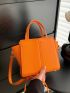 Neon Orange Minimalist Square Bag