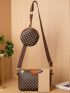 Geometric Pattern Square Bag With Coin Purse