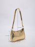 Mini Metallic Quilted Detail Hobo Bag