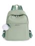 Metal Letter & Pom Pom Decor Functional Backpack