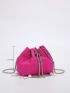 Mini Neon Pink Quilted Bucket Bag