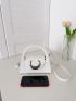 Moon Decor Square Bag Solid Flap With Adjustable-strap For Daily Life