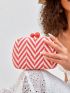 VCAY Mini Chevron Pattern Straw Bag