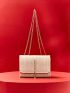 Mini Tassel Decor Flap Chain Straw Bag