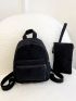 Mini Minimalist Classic Backpack With Square Bag