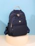 Faux Pearl Decor Functional Backpack