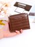 Crocodile Embossed Letter Graphic Small Wallet