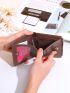 Crocodile Embossed Letter Graphic Small Wallet